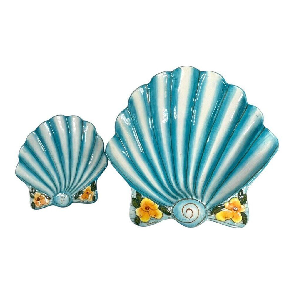 Shell Nautical Centerpiece Accent VTG Diane Come Dream with Me 2005 Bowls Lot 2